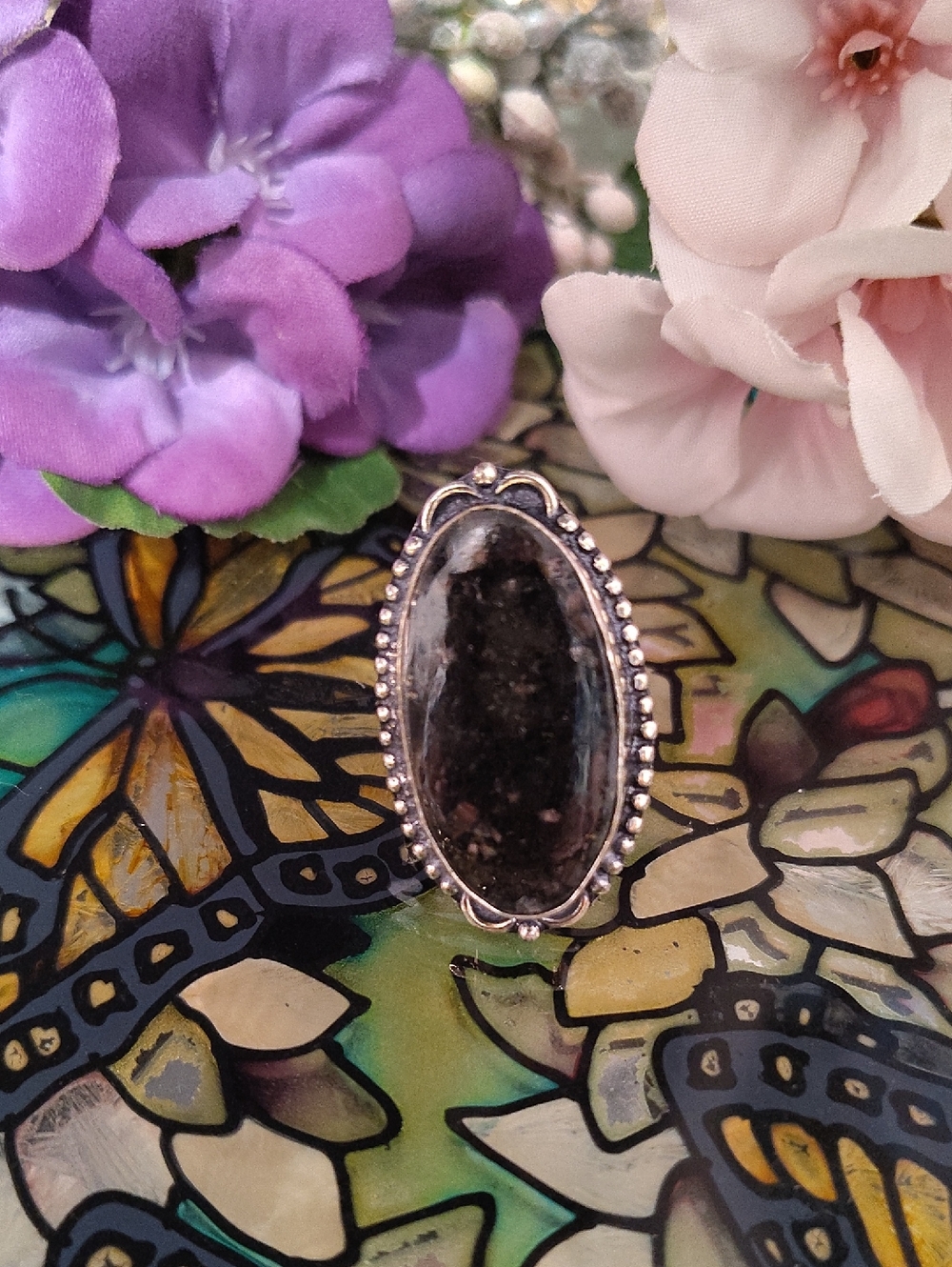 Coppernite Gemstone Ring 925 Silver - Size 6 - Picture 5 of 8